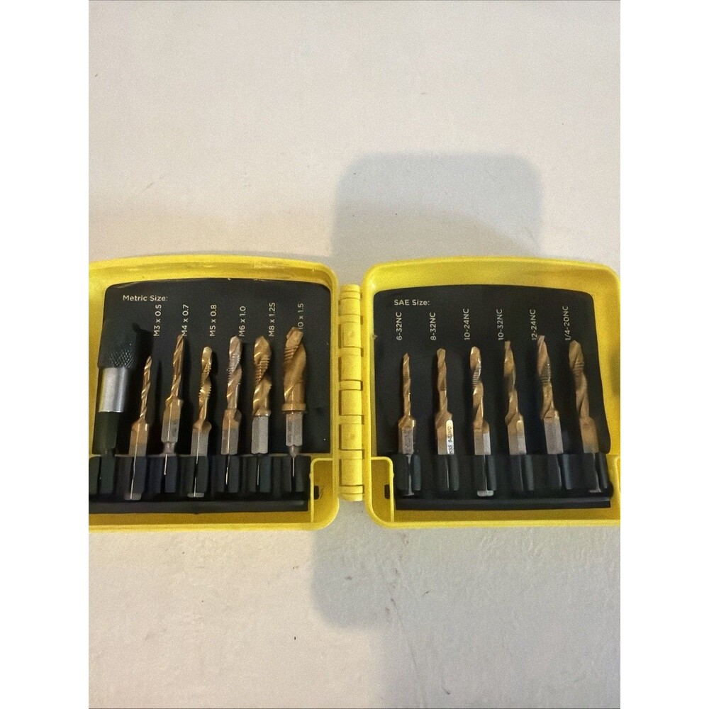 Combination Drill Tap & Tap Bit Set, 3-in-1 Titanium Coated Screw Tapping Bit